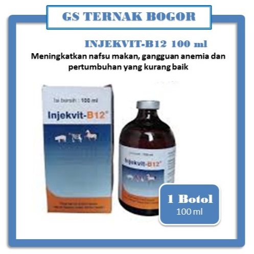 Vitamin Injekvit B12 Medion 100 ml (Vitamin Pertumbuhan Ternak)