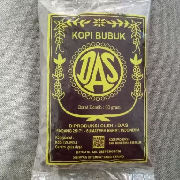 

KOPI BUBUK DAS ROBUSTA ASLI 100% PADANG NETTO 80gr