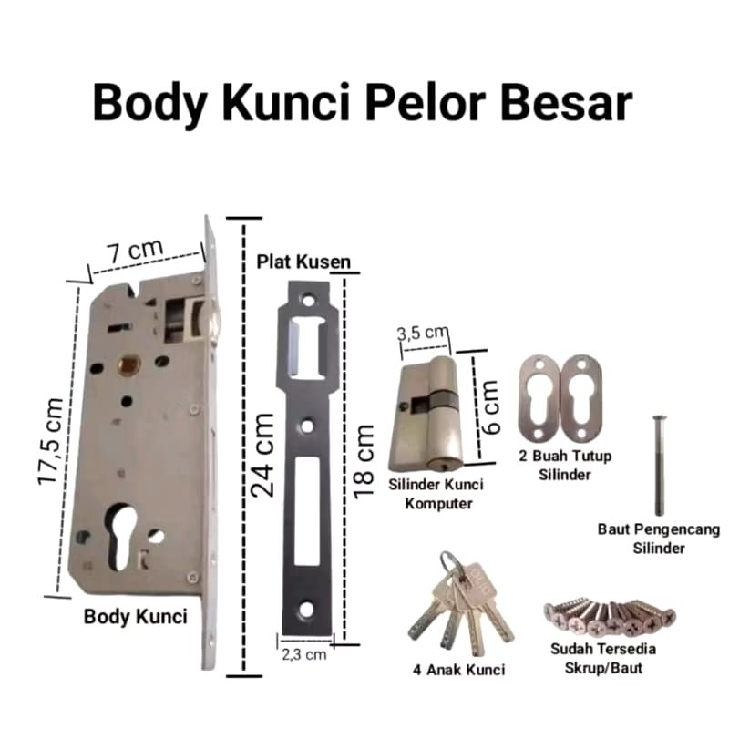 Body kunci pelor / body kunci pintu kupu tarung