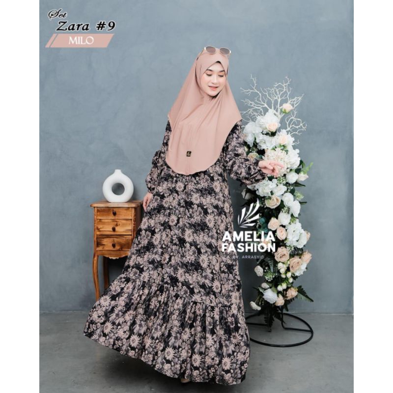 GAMIS SET HIJAB ZARA ORIGINAL AMELIA GAMIS MURAH GAMIS KEKINIAN