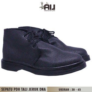 Sepatu PDH Tali Jeruk DNA | Sepatu PDH Pria Kulit Jeruk Hitam