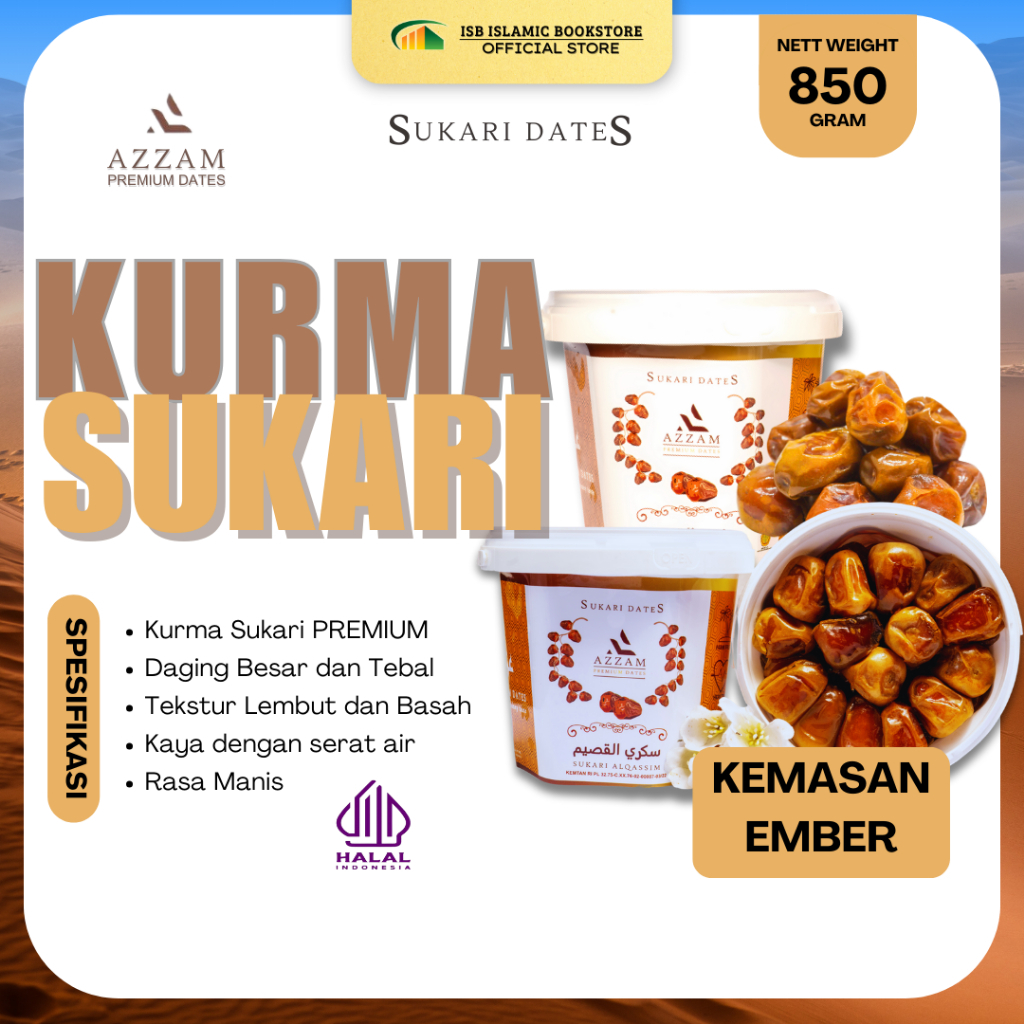 

Azzam Premium Dates Kurma Sukari Ember | Kurma Basah