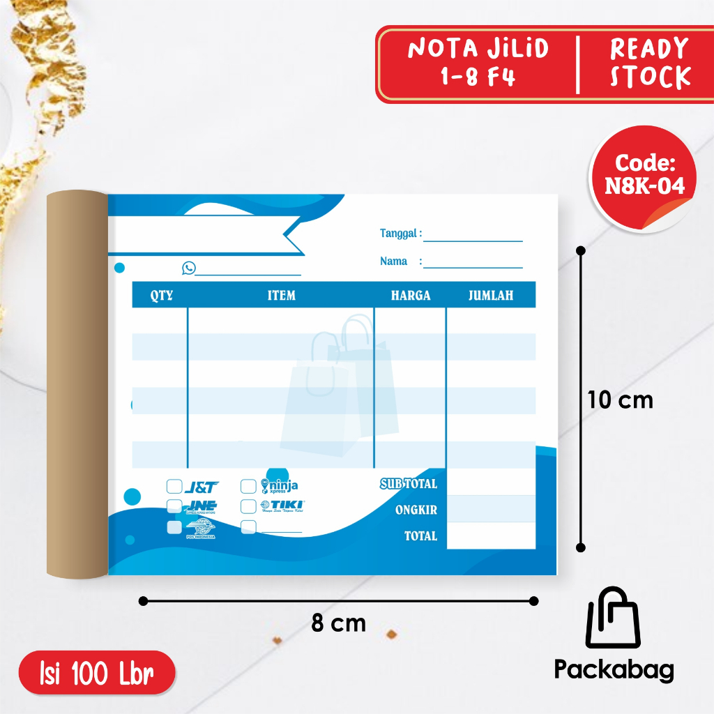 

NOTA KONTAN 1 PLY MURAH - NOTA OLSHOP READY STOCK - N8K 04
