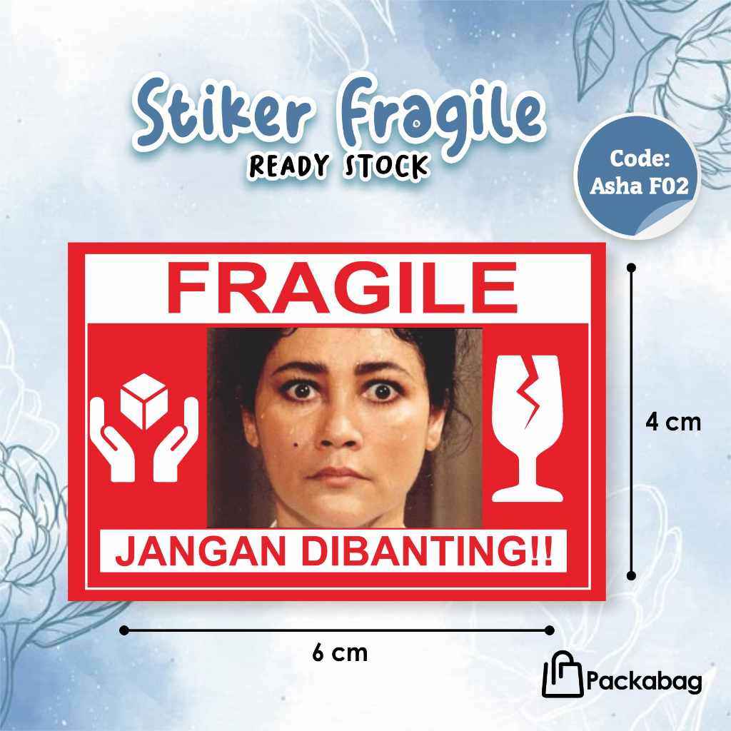 

STIKER FRAGILE UNIK & LUCU - UKURAN 6X4 CM - STIKER READY STOCK ASHA F02