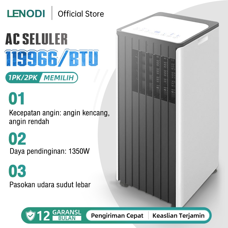 LENODI Ac Portabel 1/2 Pk 220v, Mesin Pendingin Udara Dengan Fungsi Dingin Dan Pemanas, Model All-In