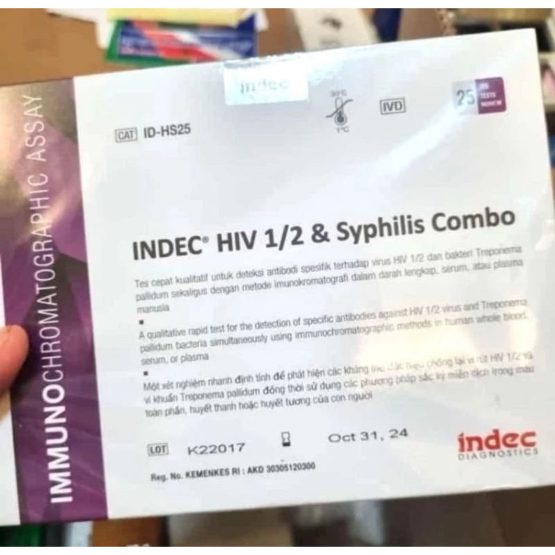 Test HIV / Syphilis Combo isi 25 Test indec