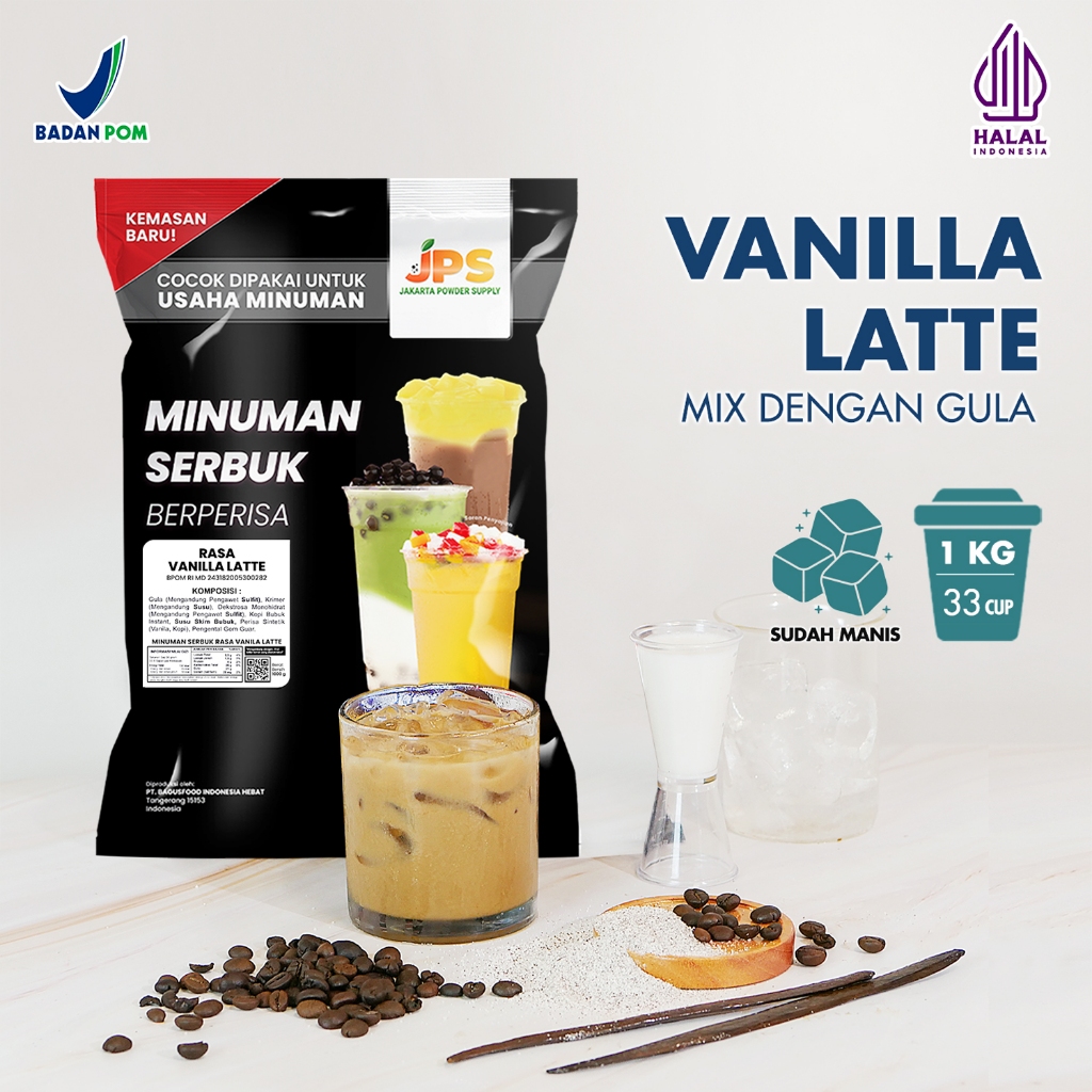 

Powder Drink JPS Bubuk Minuman Rasa Vanilla Latte Mix 1Kg