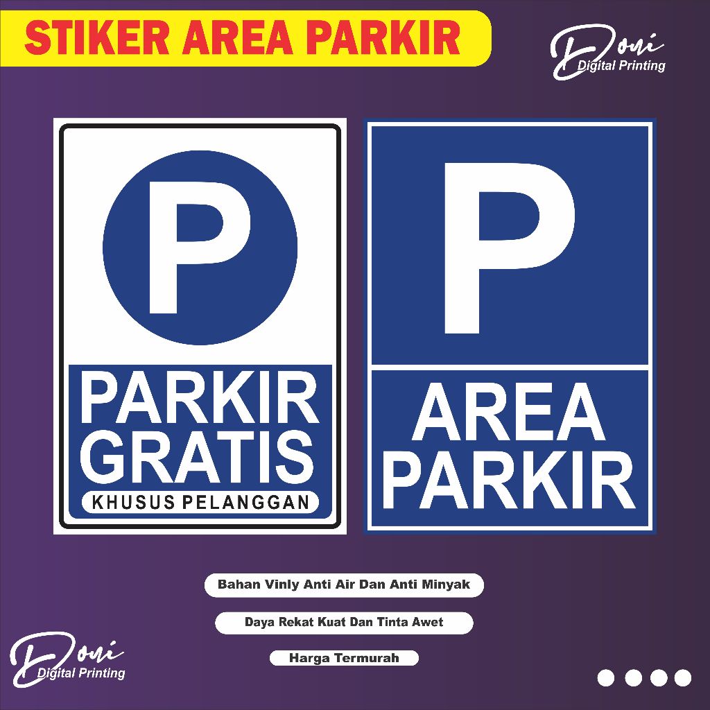 

Stiker Area Parkir / Stiker Parkir Gratis Khusus Pelanggan / Stiker Area Parking / Stiker Parkir