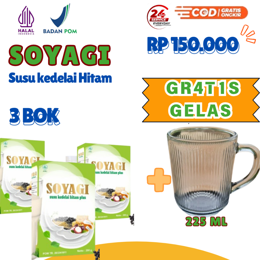 

[BELI 3 GRATIS GELAS] SOYAGI susu kedelai hitam untuk diet