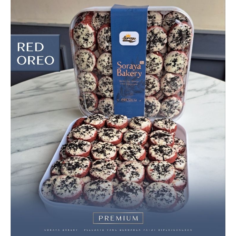 

KUE KERING PREMIUM RED OREO ±500gr Homemade By Soraya Bakery