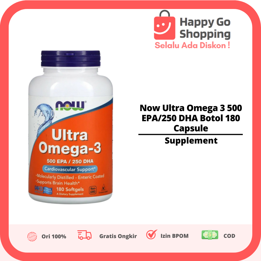 Now Ultra Omega 3 500 EPA/250 DHA Botol 180 Capsule