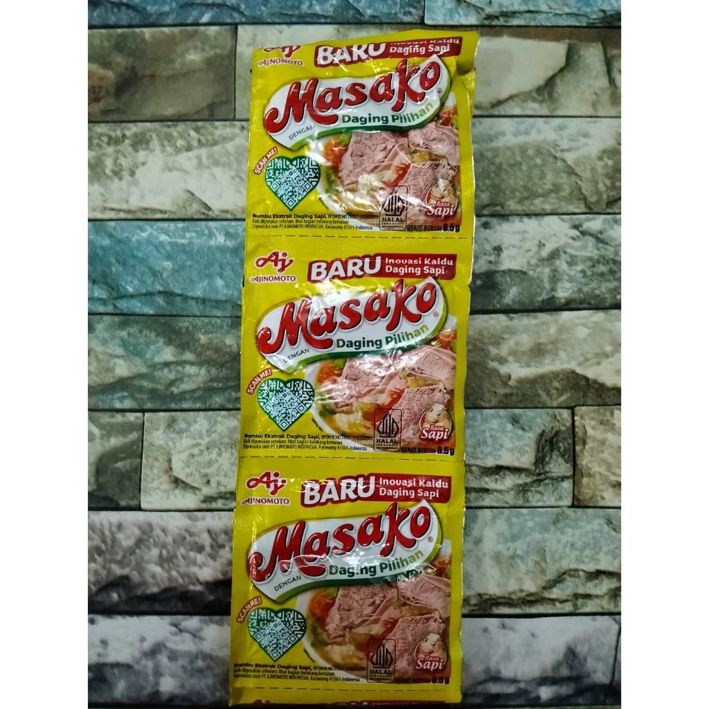 

Masako Rasa Sapi 1renceng isi 12pcs Bumbu Masak Penyedap Rasa Masakan