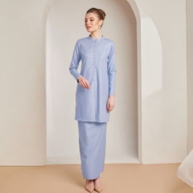 kurung melayu cekak musang wanita malaysia polos terbaru