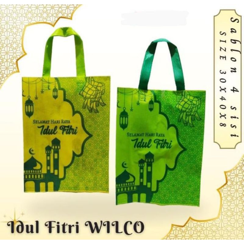 

[ Termurah ] Tas spunbond Lebaran / idul fitri 2025 30x40x8 sablon 4 sisi / hampers / tas lebaran / tas idul fitri