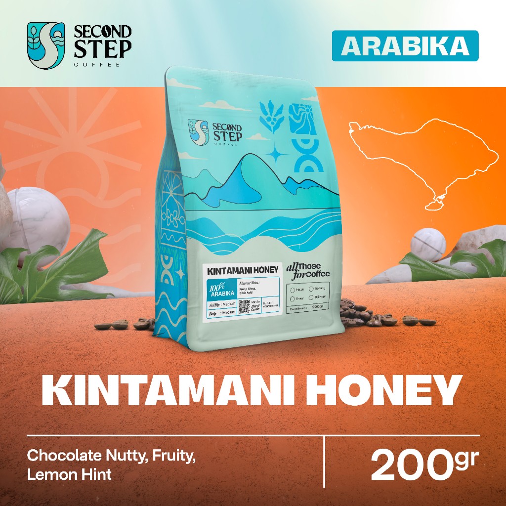 

Kopi Arabika Bali Kintamani Honey Arabica Coffee Beans 200g Biji Bubuk