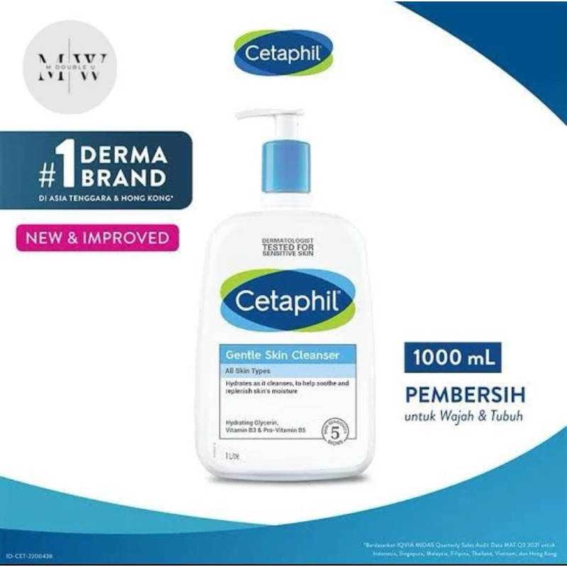 Cetaphil Gentle Cleanser 1000ml - Face Wash - Pembersih Wajah - l/ SABUN WAJAH / SABUN MURAH / CETAP