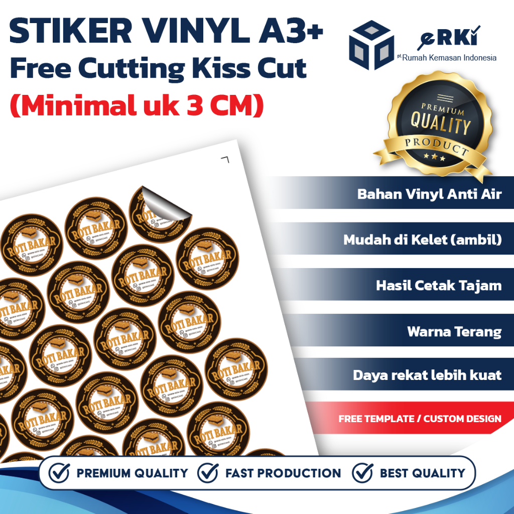 

CETAK Stiker VInyl A3+ Free Cutting Kiss Cut / Logo / Makanan / Minuman / Premium / Anti Air