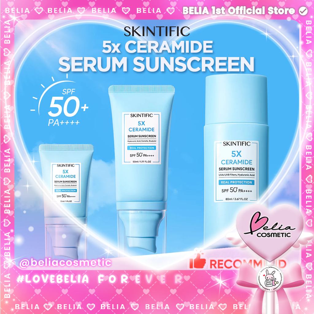 ❤ BELIA ❤ SKINTIFIC 5X Ceramide Serum Sunscreen SPF50 PA++++ 30ml 50ml | Sun-Repair Invisible Serum 