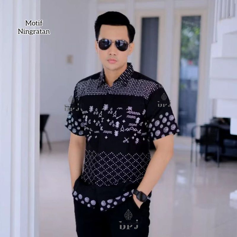 Kemeja Batik Slimfit Motif Ningratan, Batik Pria Kekinian Outfit Kondangan