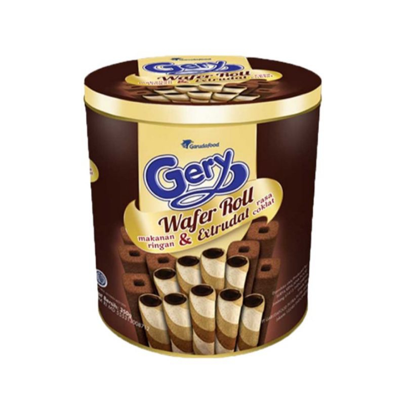 

gery wafer roll coklat kaleng 350gr