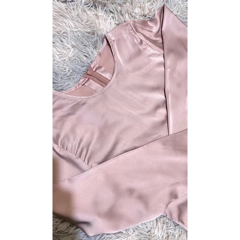 Inner dress satin armani silk | inner dress panjang premium | dress maxi