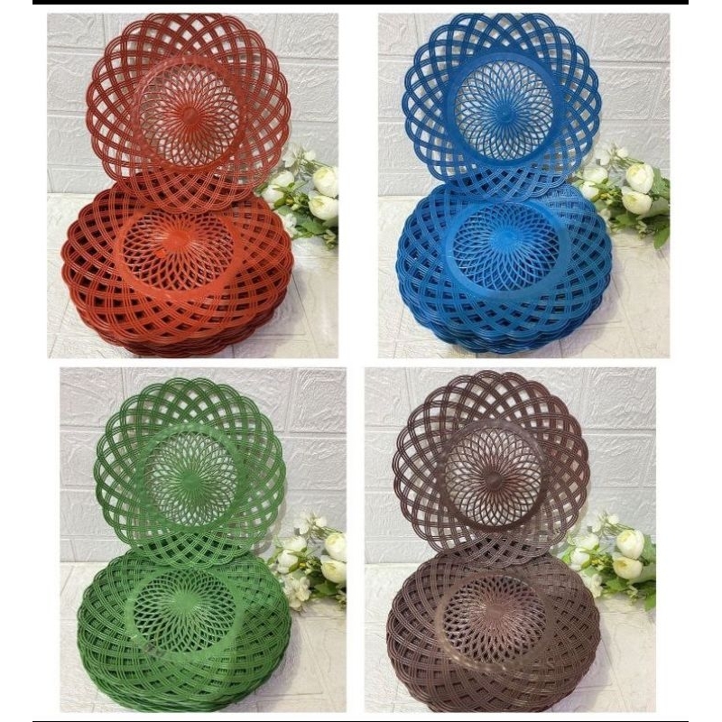 PIRING ROTAN PLASTIK 12 PCS/ 1 LUSIN