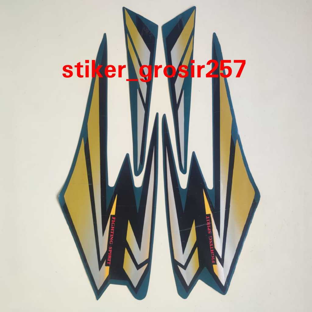 STIKER STRIPING LES LIST BODY MOTOR YAMAHA RX KING 2002 HIJAU TUA