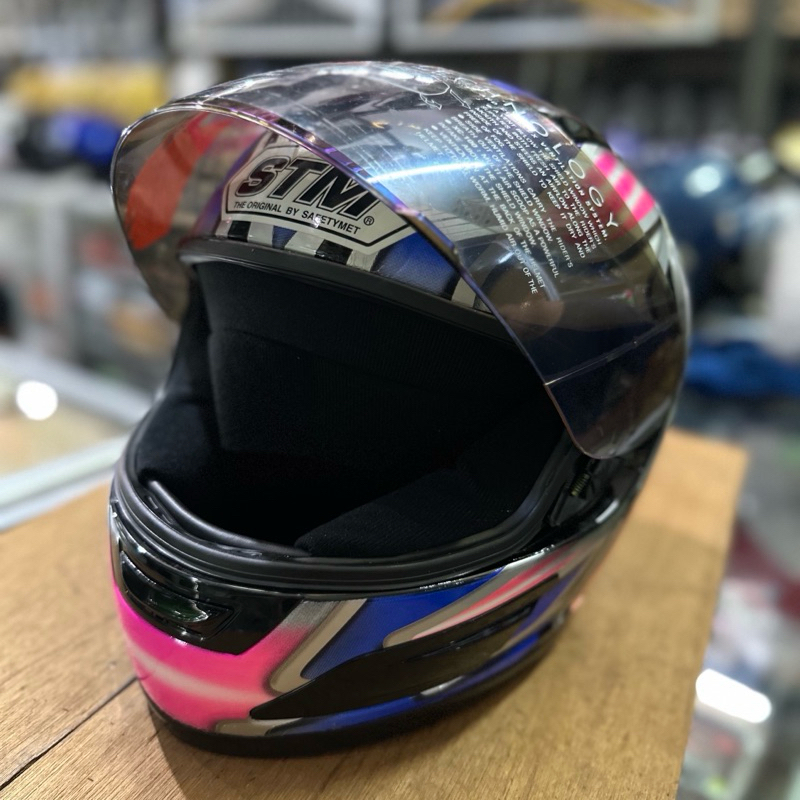 Helm Full Face Index/STM XC-10 Dewasa Import Black Pink