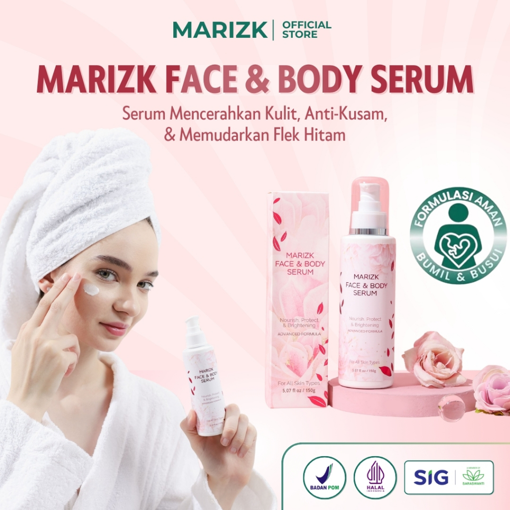 MARIZK Skincare Face Body Serum Wajah atasi Flek Hitam Muka Kusam Pemutih Muka Badan Melembabkan Men