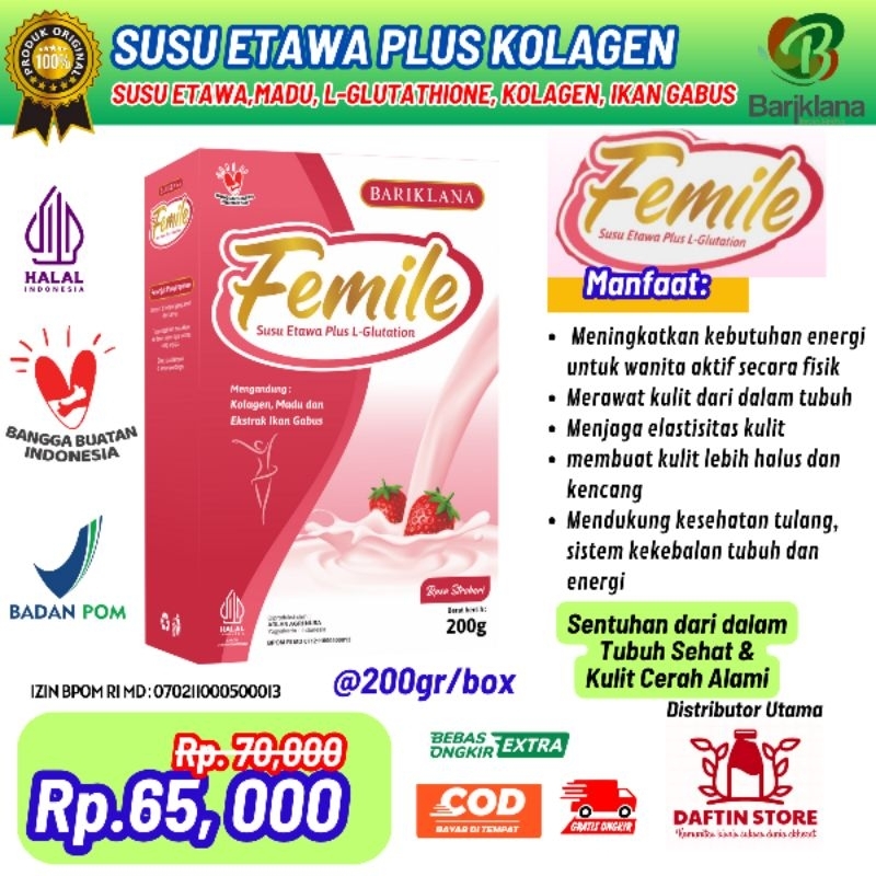 

FEMILE SUSU ETAWA plus Collagen untuk Kecantikan