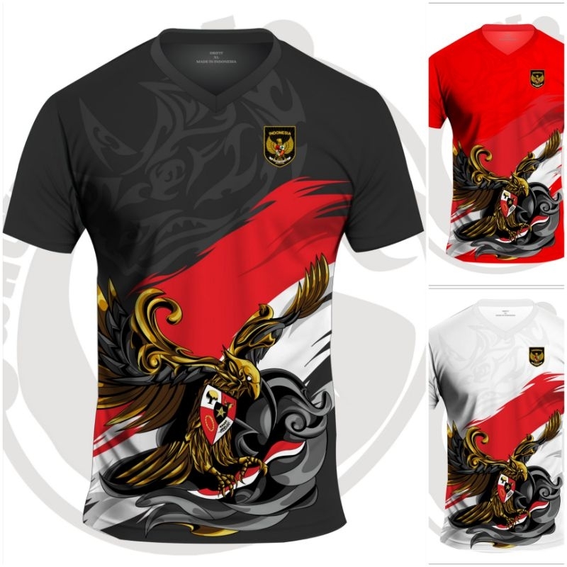 Jersey Timnas Merah Putih Baju Olahraga Volly Futsal Badminton Printing
