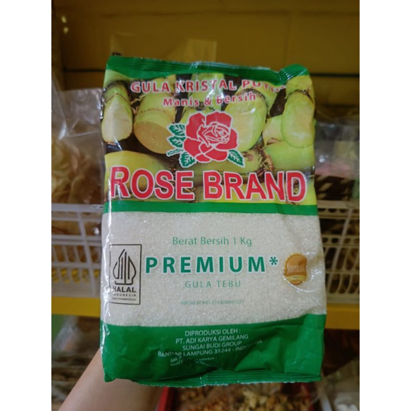 

Gula putih Premium Rose Brand berat 1 kg