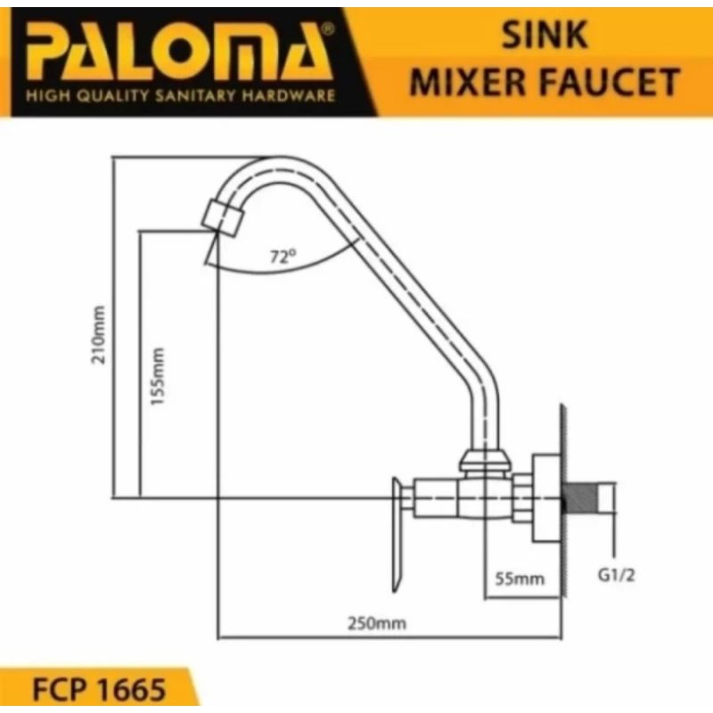 Kran Cuci Piring /Kran Dapur Paloma Fcp 1665 Panas+dingin (Baru)