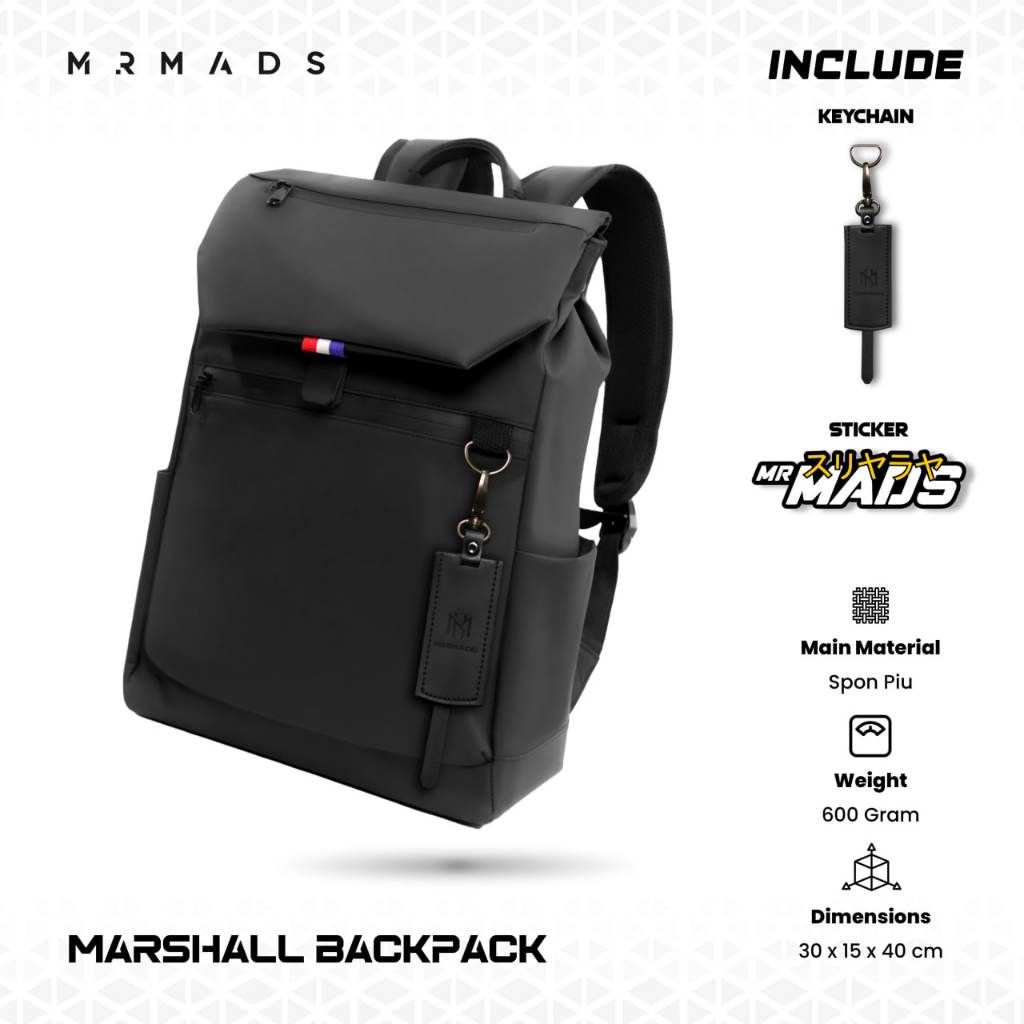 Mr Mads - Marshall Backpack Pria - Tas Ransel Pria Wanita Tas Punggung Pria Outdoor Kapasitas Besar 