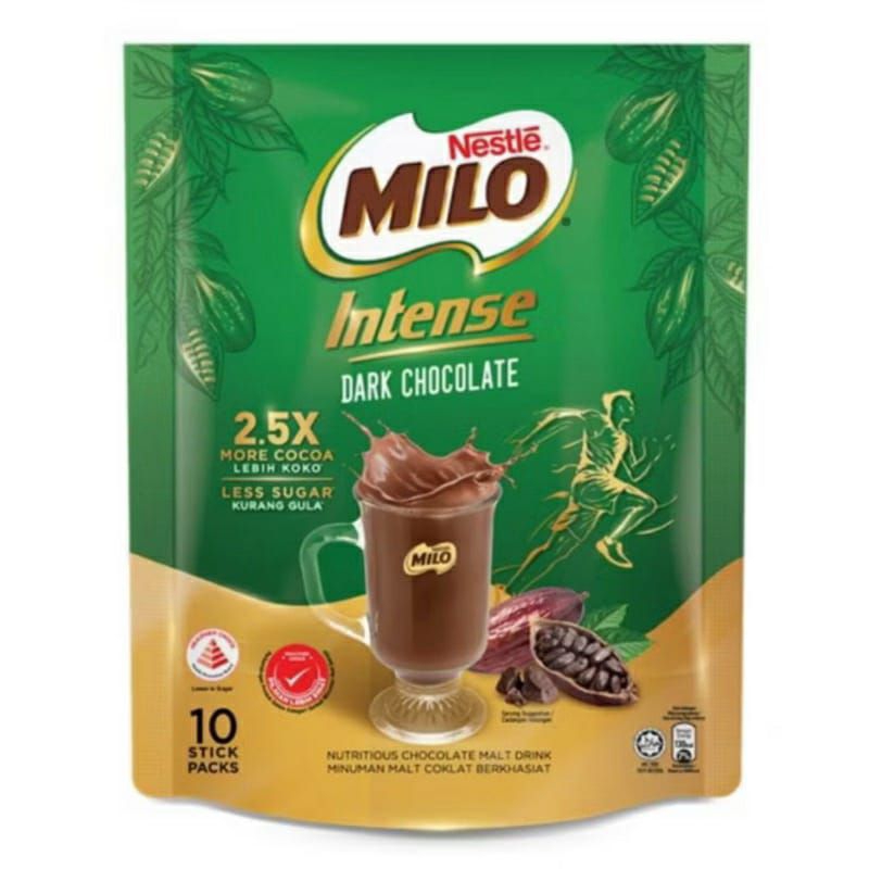 

Nestle Milo Dark Choco Less Sugar Bubuk Malt Coklat Malaysia 33 gr per sachet