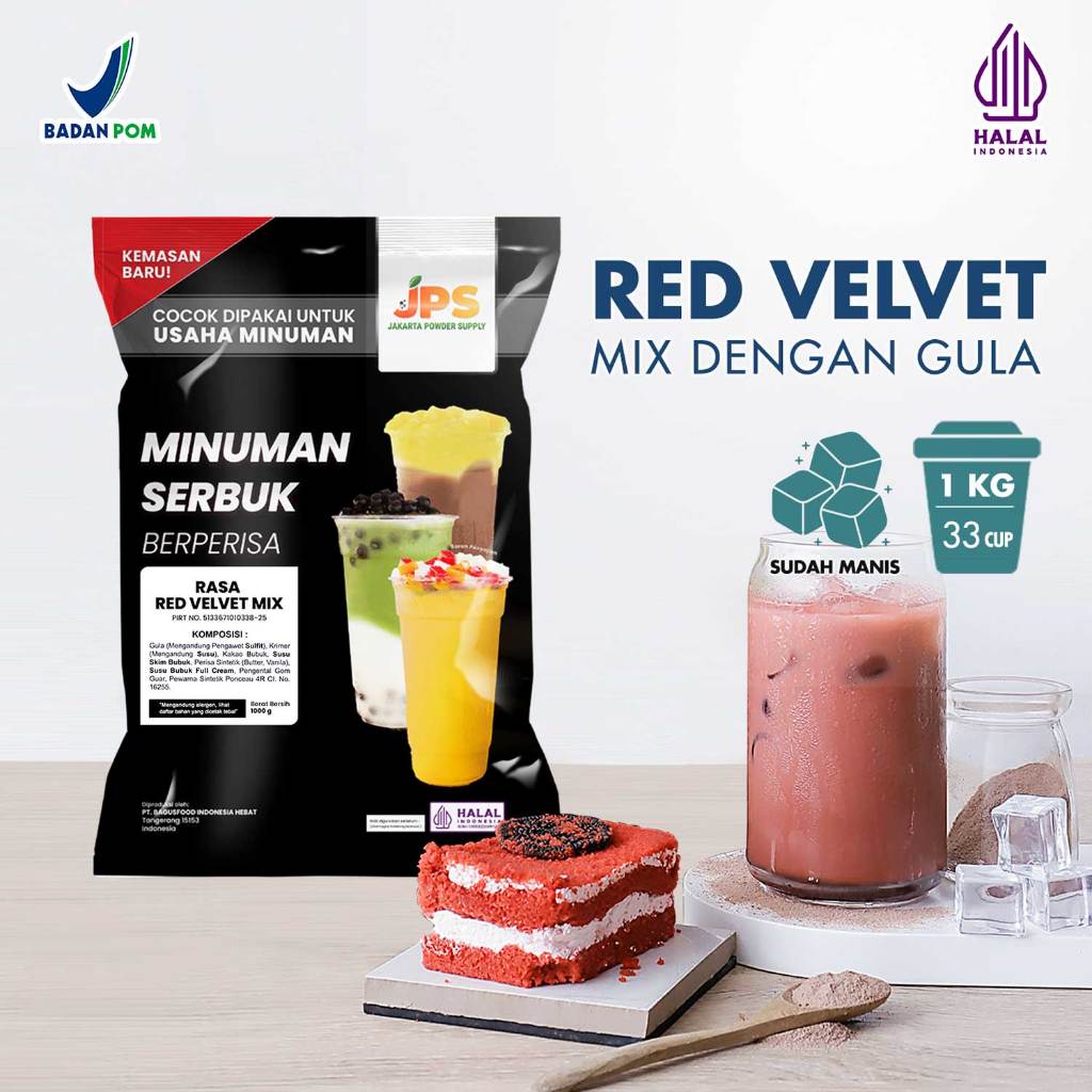 

Powder Drink JPS Bubuk Minuman Rasa Red Velvet Mix 1Kg