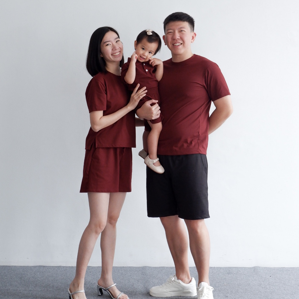 Isla Oscar Family Maroon - Set Pakaian Keluarga - Baju Couple - Baju Imlek Couple - Baju Imlek - Baj