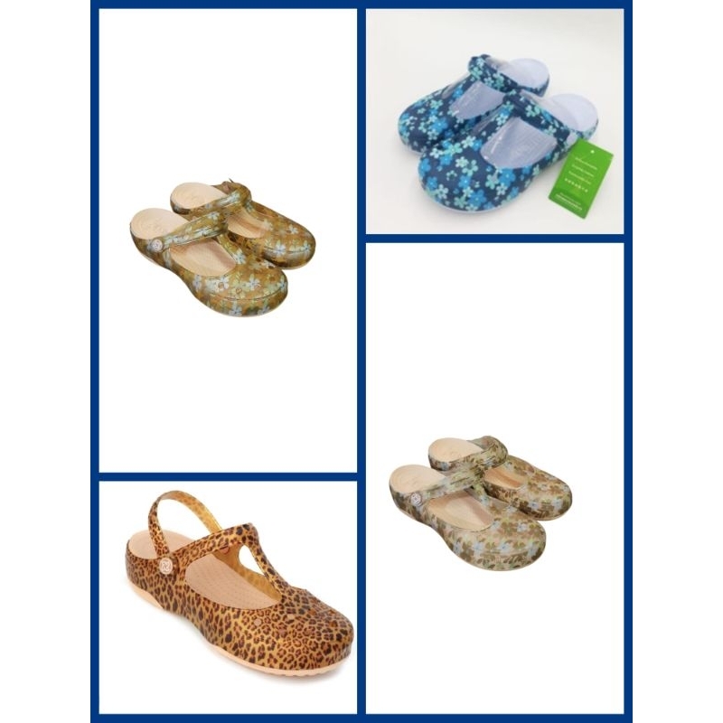 Sandal Wanita / Sandal Veblen Maryjane Motif Bunga Besar & Leopard / Sandal Veblen MJ Motif Wanita