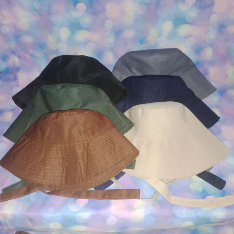 TOPI BUCKETHAT POLOS / TOPI HIJAB WANITA / TOPI PANTAI /TOPI VIRAL