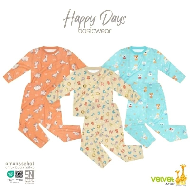 Velvet Junior Size 10 Setelan Oblong Baju Piyama Anak Laki-Laki Perempuan