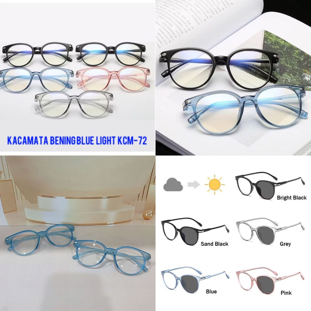 KACAMATA BENING BLUE LIGHT KCM-72/Kacamata Anti Radiasi Blue Light Bulat