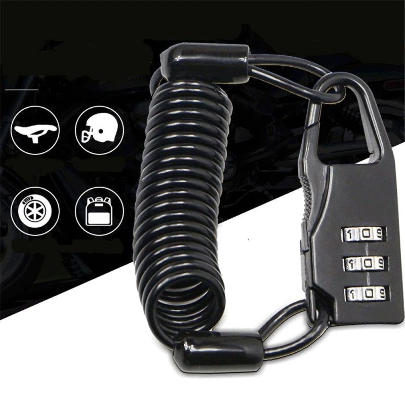 Gembok Rantai Helm Sepeda Motor Anti Maling Dengan Kunci Kombinasi 3 Digit Panjang Max 1 Meter WEO Y