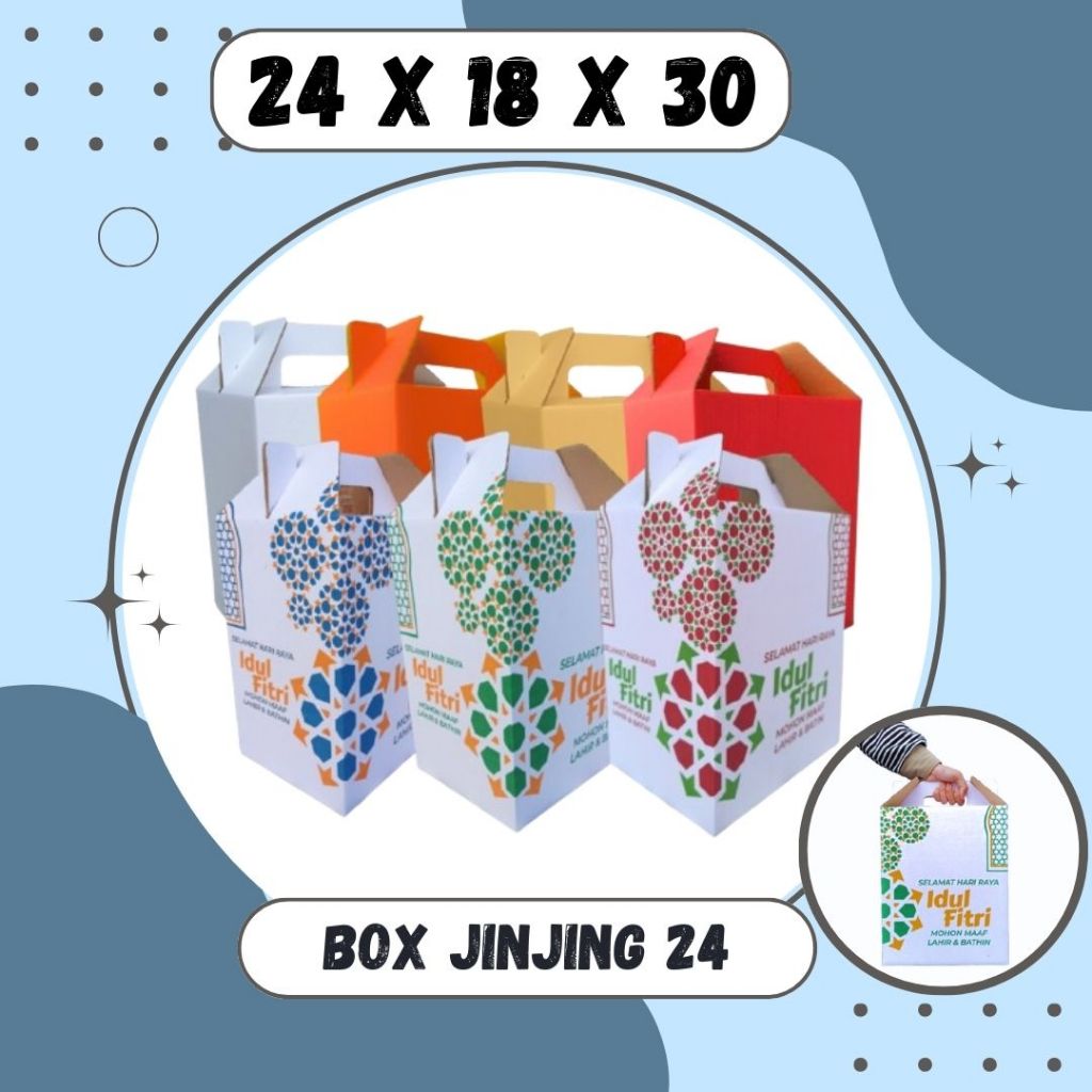 

Kardus Jinjing 24x18x30 Gable Box Ied Mubarok Lebaran Packing Kotak Kemasan Karton