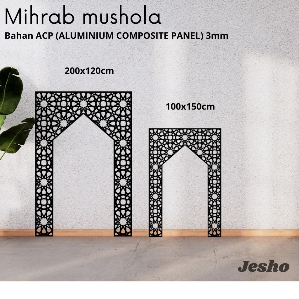 Mihrab Mushola Krawangan Hiasan Mushola Bahan ACP 3mm Motif 3