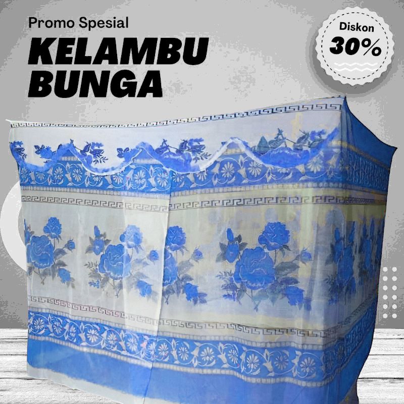 KELAMBU  KOTAK GANTUNG MOTIF BUNGA JUMBO UKURAN SUPER JUMBO