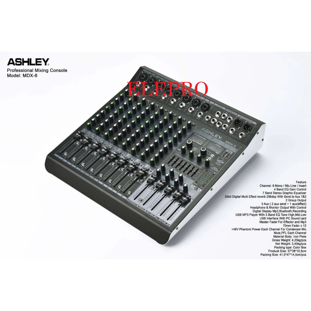 Mixer ashley mdx8 mdx 8 mdx original ashley