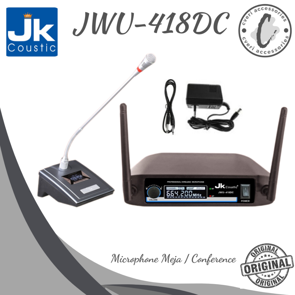 JK Coustic JWU418DC Microphone Wireless JK Coustic JWU-418DC Microphone Meja / Conference