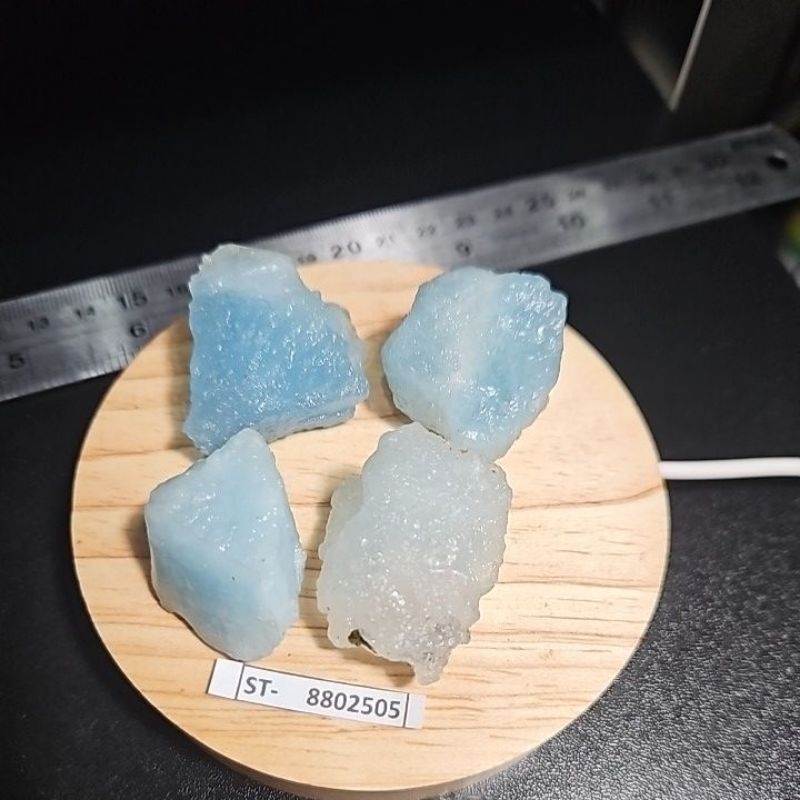 AQUAMARINE ROUGH PAKET BATU ALAM ASLI Glue Coating