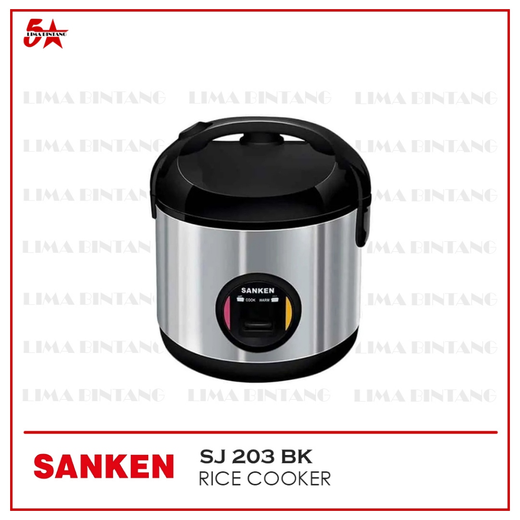 SANKEN RICE COOKER 1 LITER SJ-203BK / SJ 203 BK STAINLESS STEEL