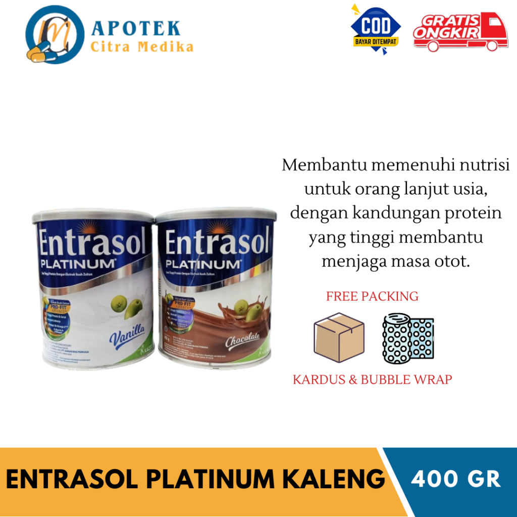 

Entrasol Platinum Kaleng 400gr - Susu untuk Kepadatan Tulang Lansia